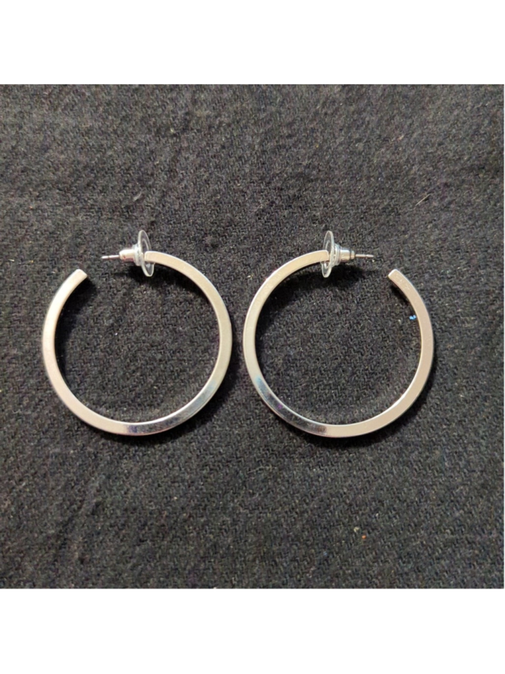 Classic Silver Tone Hoop Statement Earrings